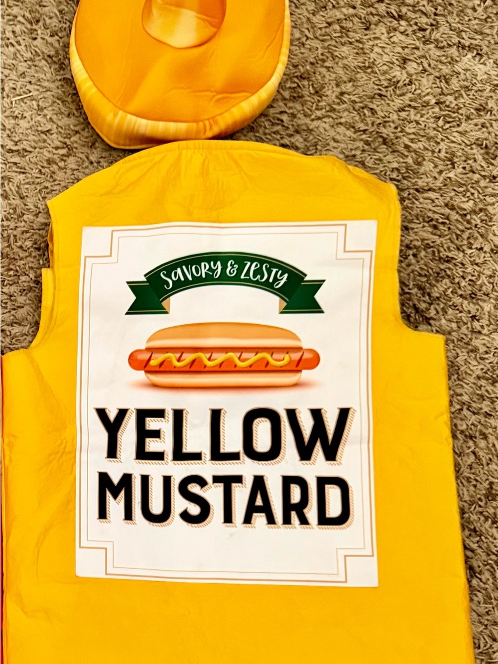 Yellow 'Yellow Mustard' Kids Costume with Hat